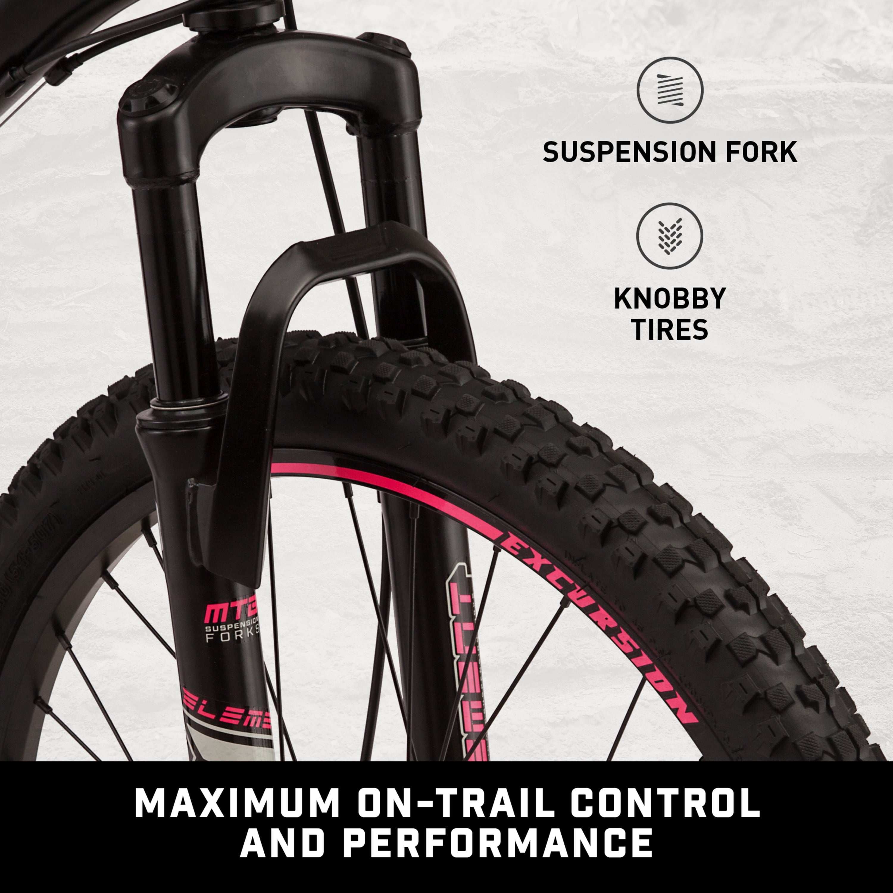 24-in. Excursion Unisex Mountain Bike. Black. 21 Speeds