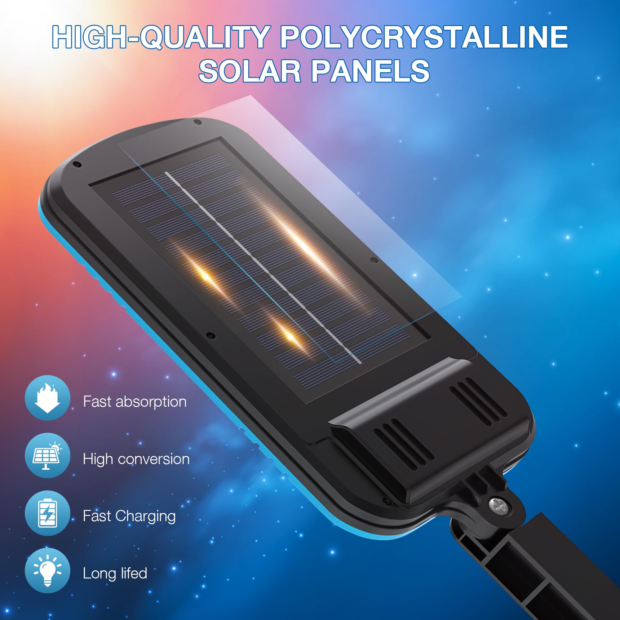 Solar Lights Outdoor - S150XLM Solar Lights for Outside Motion Sensor, 7000K Solar Street Light Dusk to Dawn, IP66 Waterproof LED Solar Light for Yard, Parking lot (2Pack)