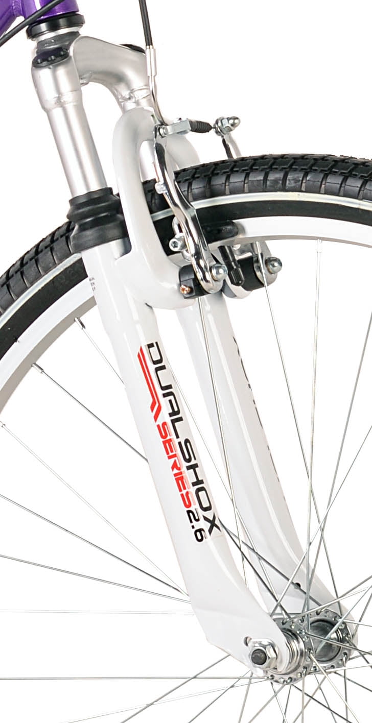 Bicycle 26 In. Avalon Comfort Women's Full Suspension Hybrid Bike. Purple