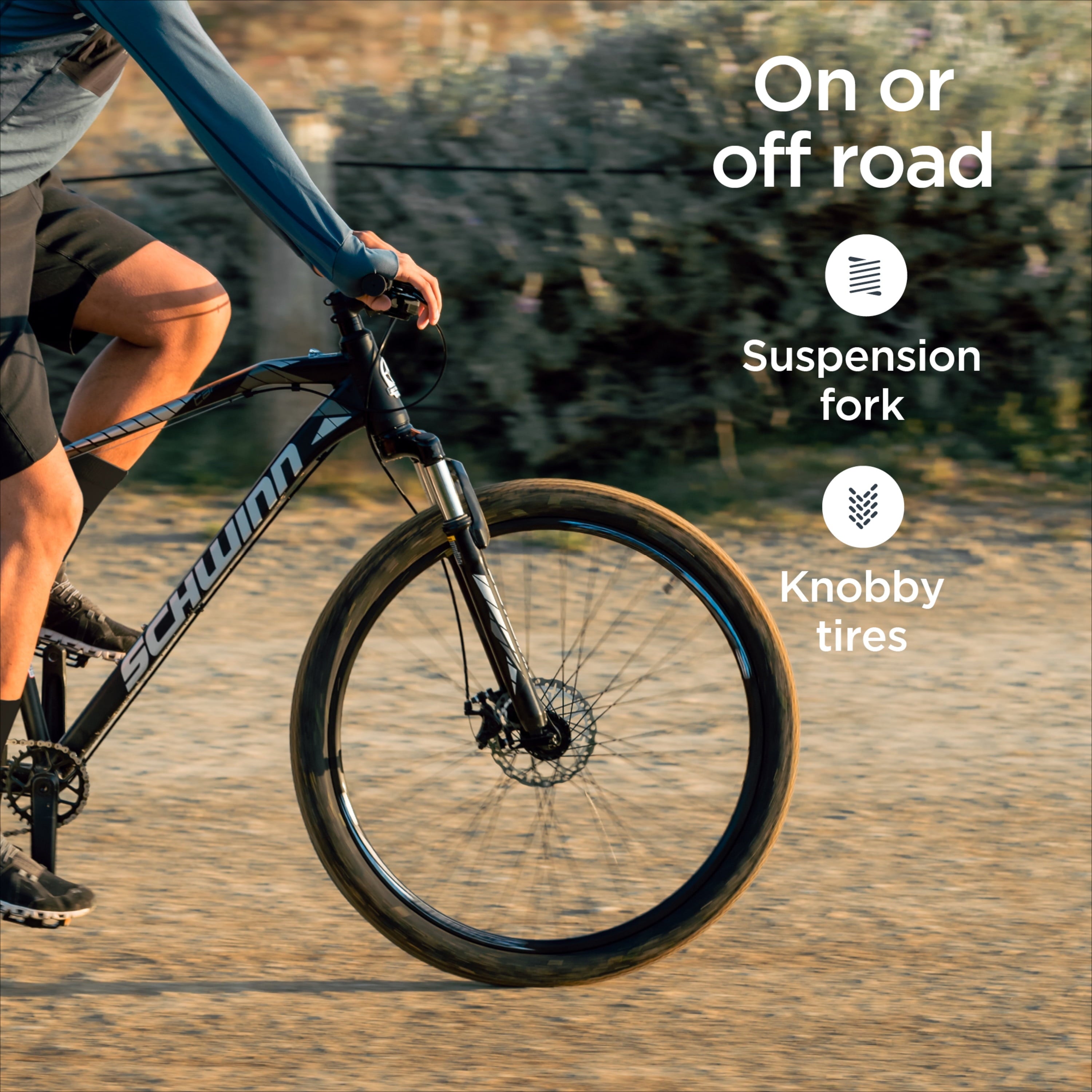 Taff Mountain Bike. 29-Inch Wheels. 8 Speeds. Black / White