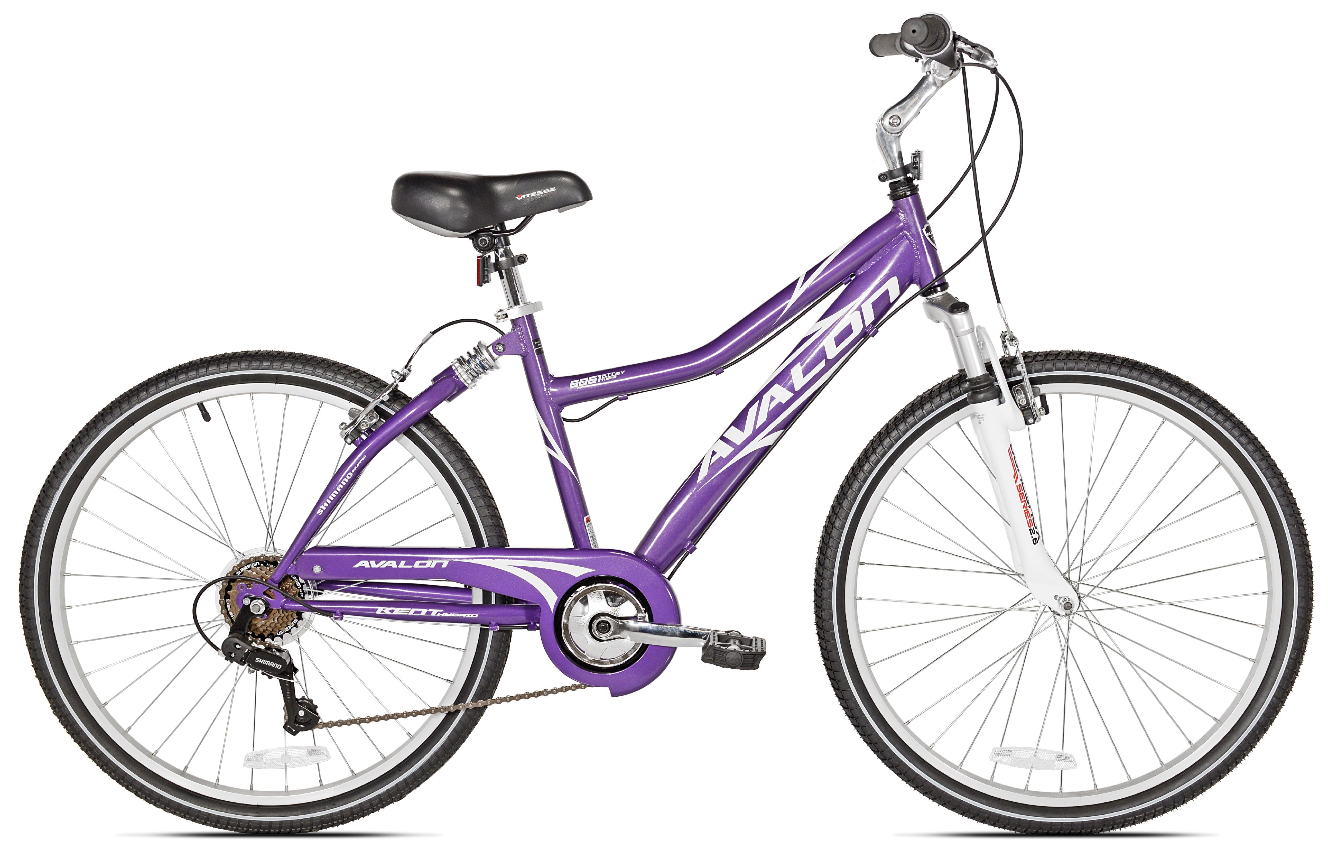 Bicycle 26 In. Avalon Comfort Women's Full Suspension Hybrid Bike. Purple