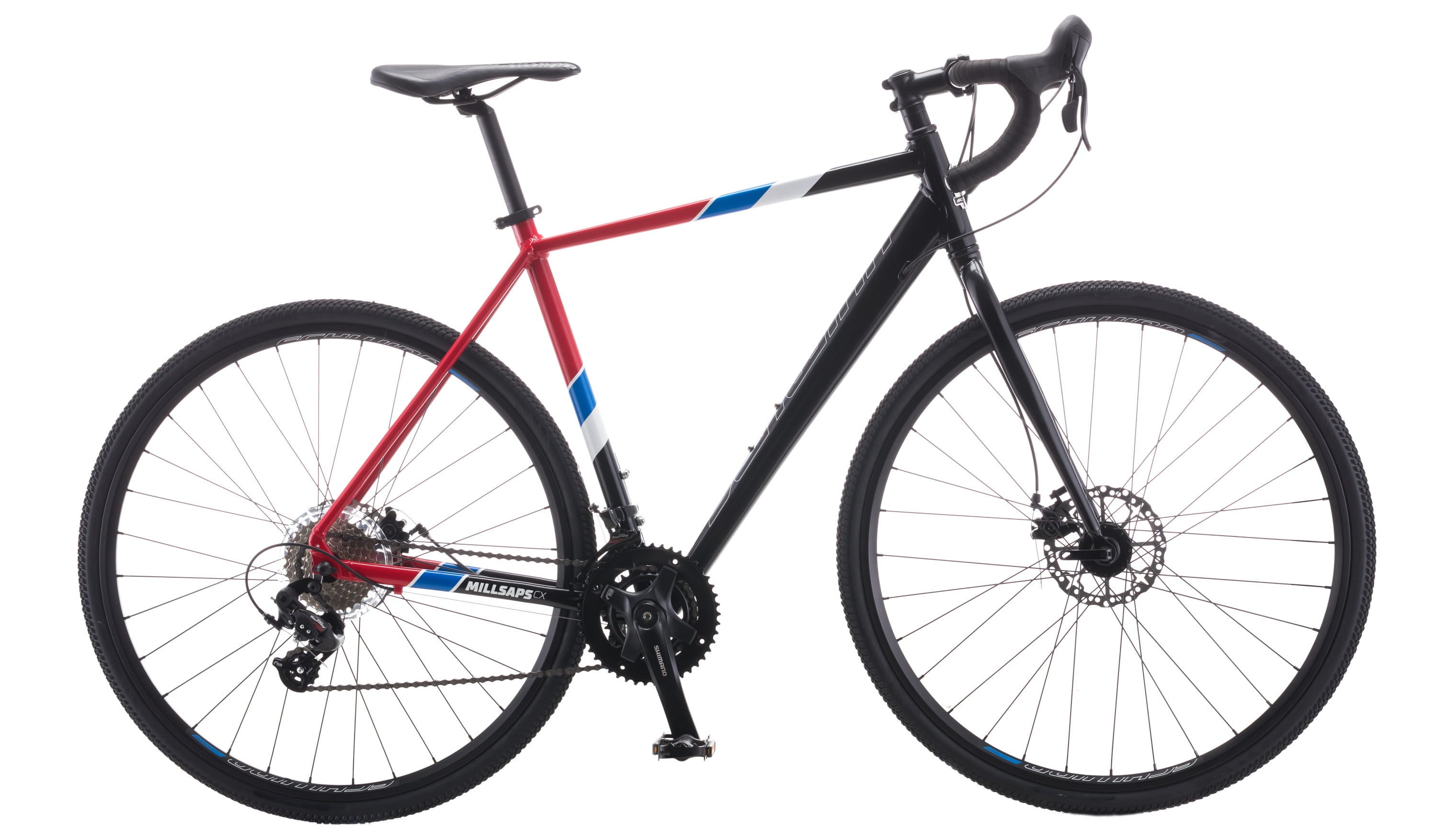 Millsaps Road Bike. 700c wheels. 14 speeds. black / red. cyclocross