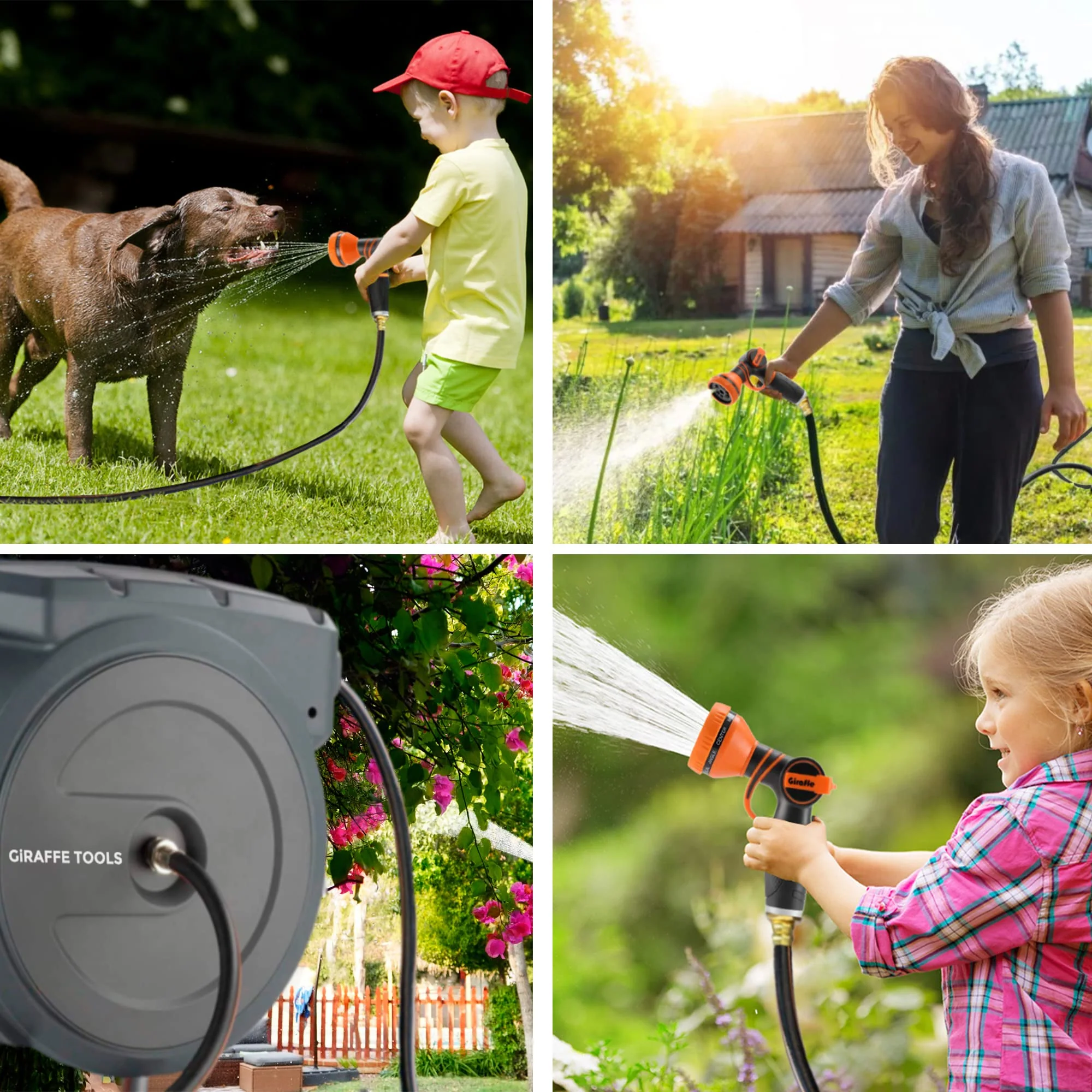 Giraffe Tools Retractable Garden Hose Reel 5/8 x 115+5 ft