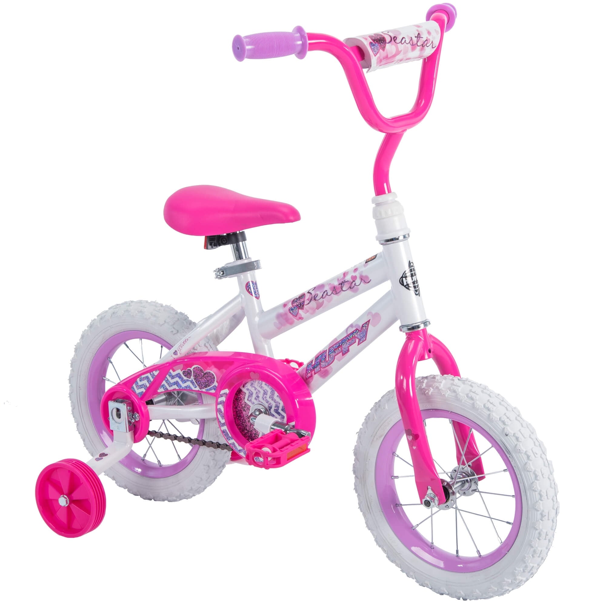 12 in. Sea Star Kids Bike for Girl ages 3 - 5 years. White