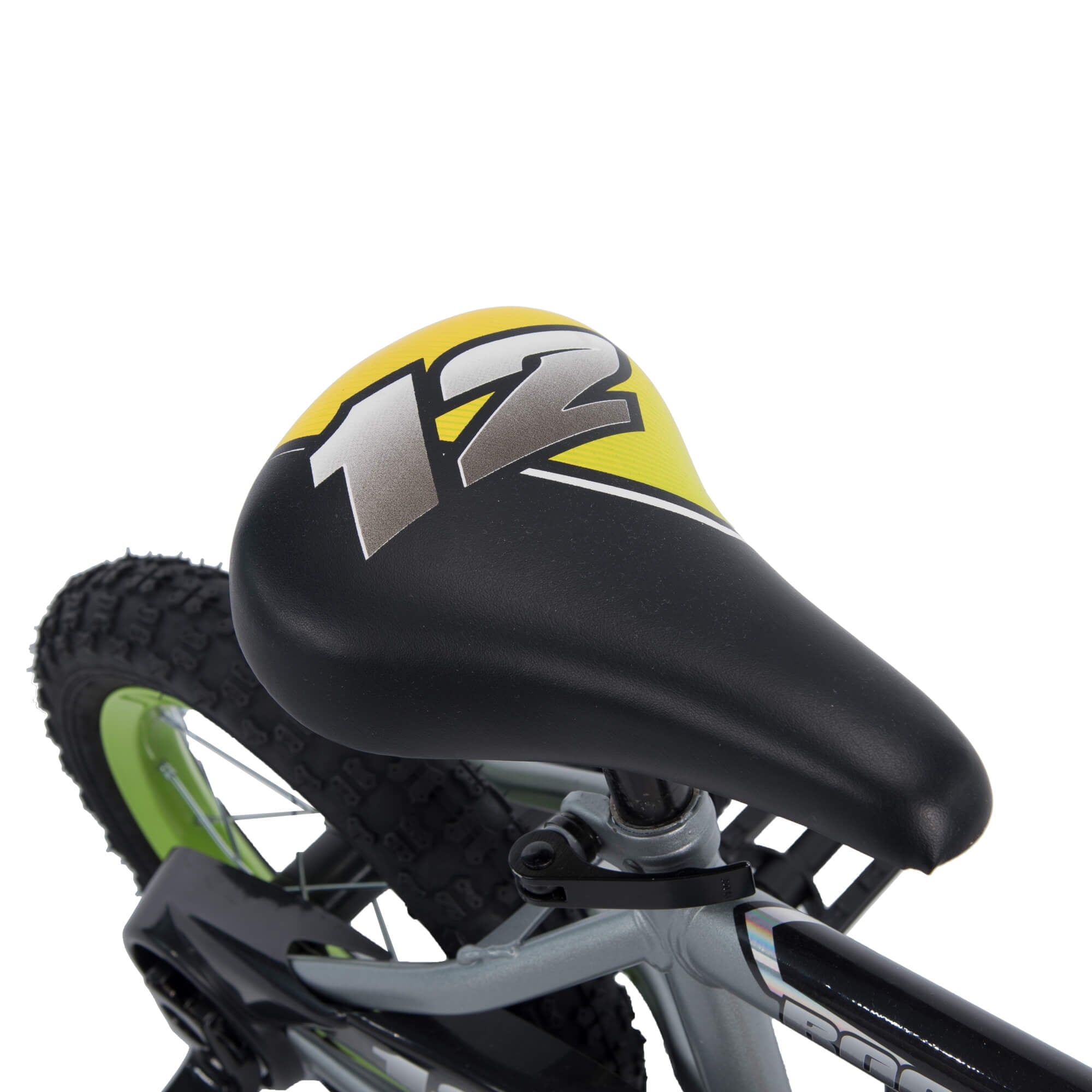 12 in. Rock It Boy Kids Bike. Grey Matte and Lime