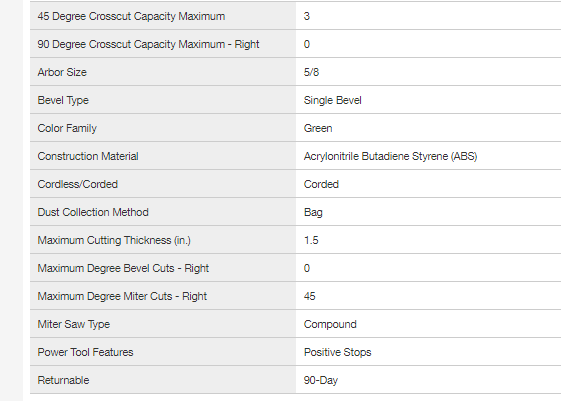 RYOBI Miter Saw TS1144A18MS01G 9 Amp 714 in. Compound Miter Saw with Universal QUICKSTAND - MadeInUSA
