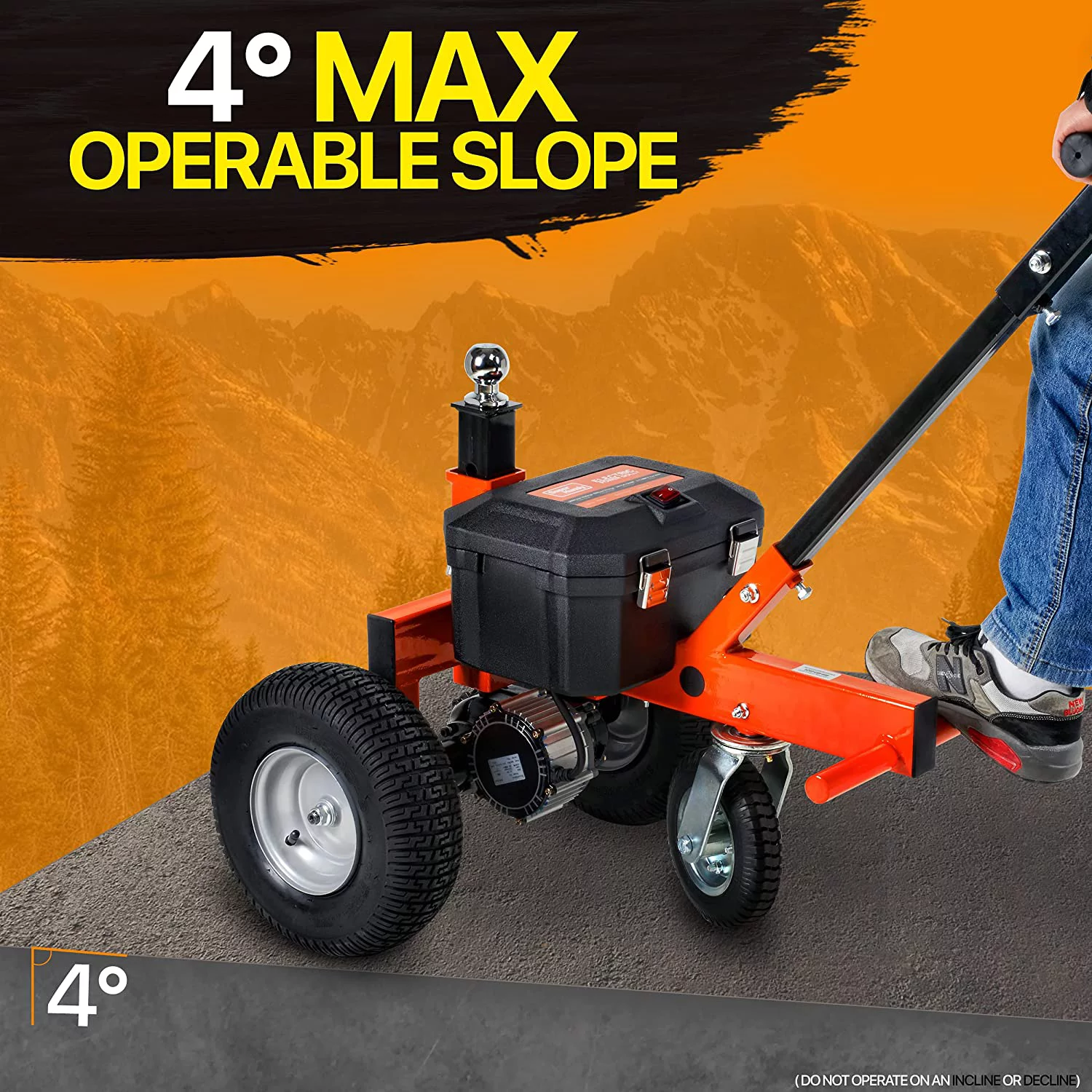 SuperHandy Electric Trailer Dolly - 2800 lbs. Towing Capacity. Self-Propelled. 24V 7Ah AGM Battery System - MadeInUSA