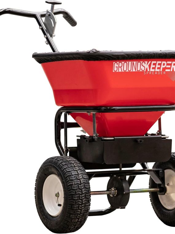 Multi-Purpose Walk Behind Push Spreader 3039632R Grounds Keeper. 100 Pound Capacity. Multi Use Tool for Grass Seed. Salt. De-Icer. Fertilizer and Seeds – Spreader