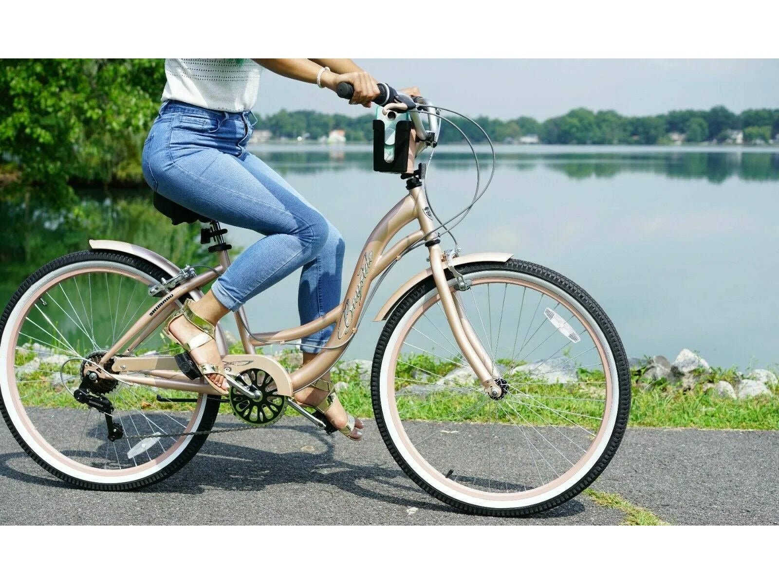 Kent 26 in. Bayside Women's Cruiser Bike. Rose Gold - MadeInUSA