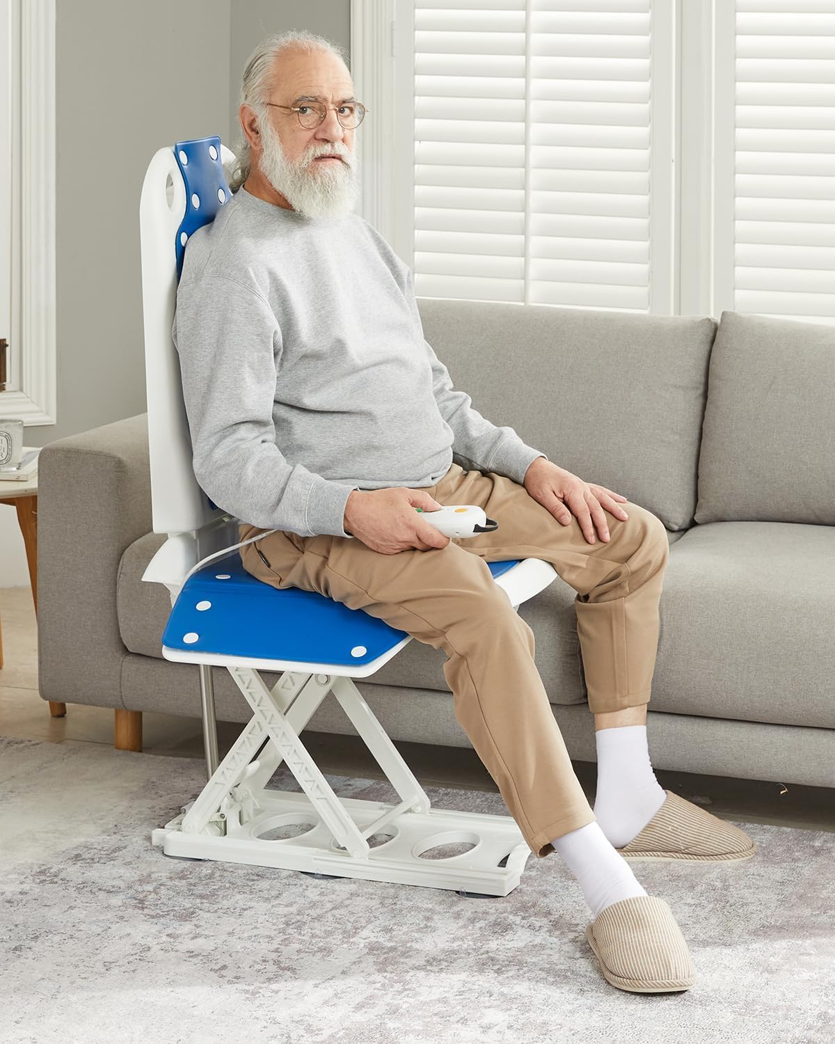 Electric Chair Lift. Get Up from Floor. Floor Lift for Elderly. Can be Raised to 20. Help You Stand Up Again. Support Up to 300 LBS. Item Weight 30 LBS