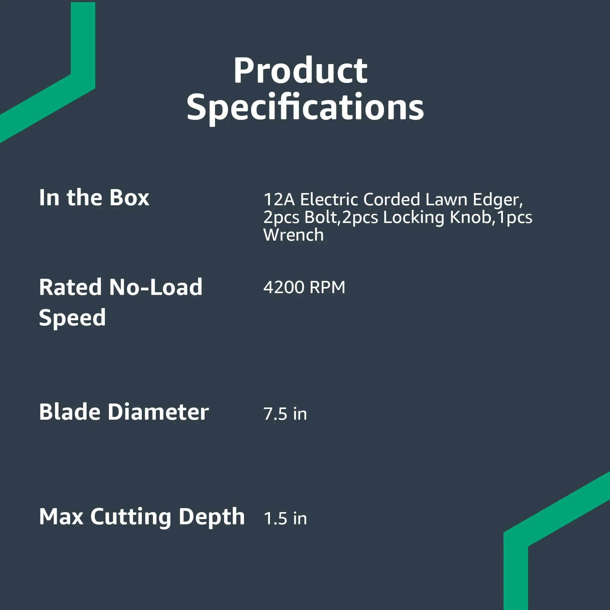 Denali 12 Amp 7.5 Double Edge Bladed Electric Corded Lawn Edger