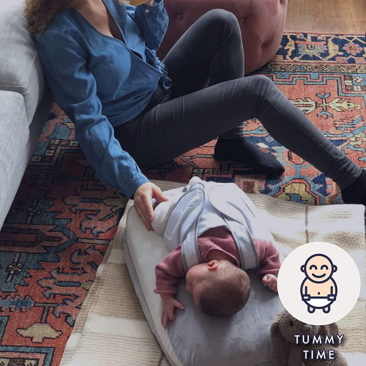 Babocush Newborn Comfort Cushion with Gentle Vibration and Heartbeat Sound. Helps Prevent Colic. Relieves Gas and Reflux. Provides Essential Tummy Time