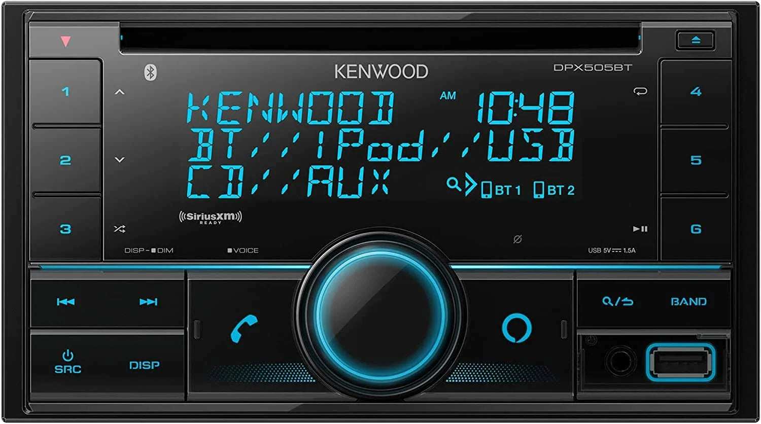 Kenwood Excelon DPX505BT Dual DIN CD Receiver with Bluetooth and SiriusXM Tuner - MadeInUSA