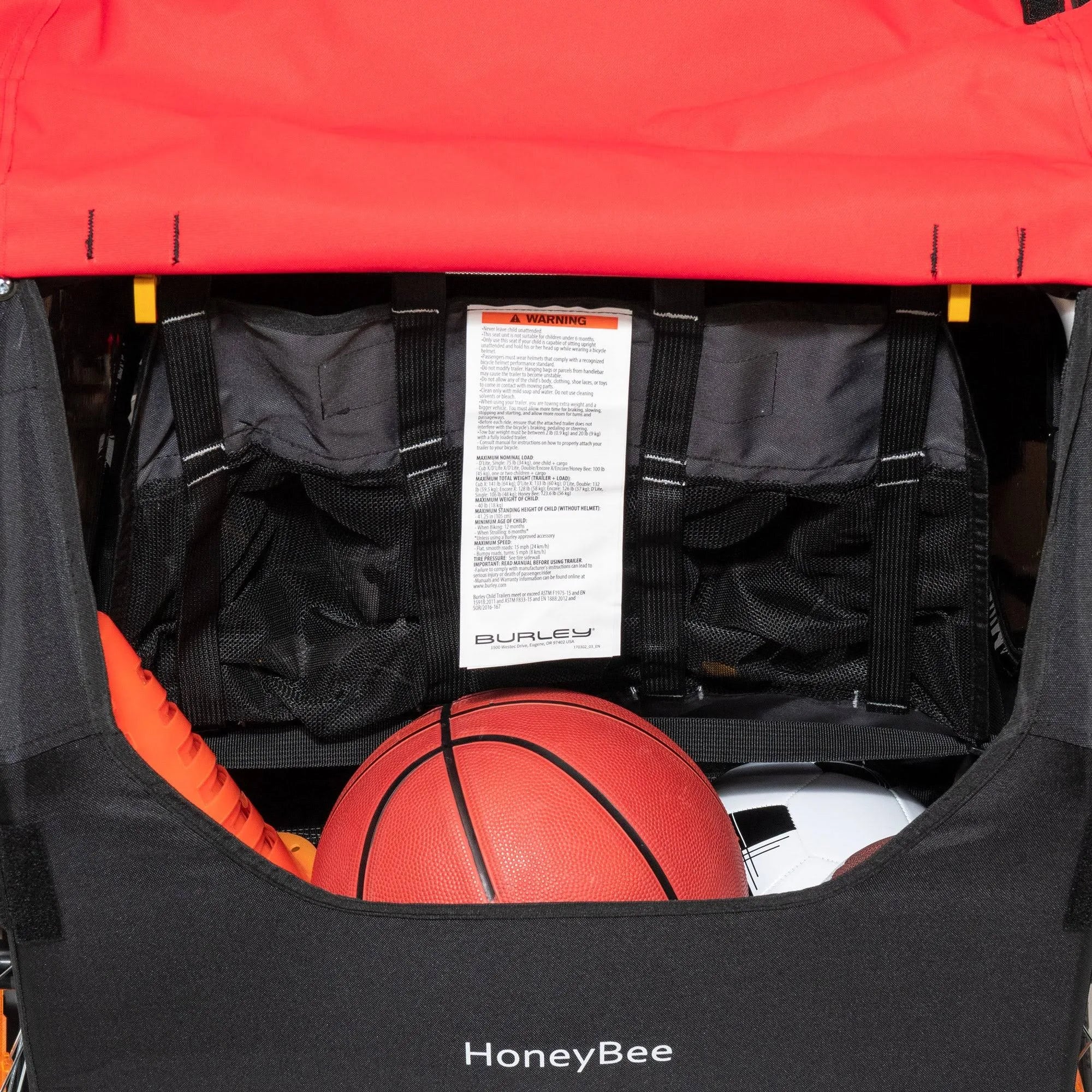 Burley Honey Bee Bike Trailer Red - MadeInUSA