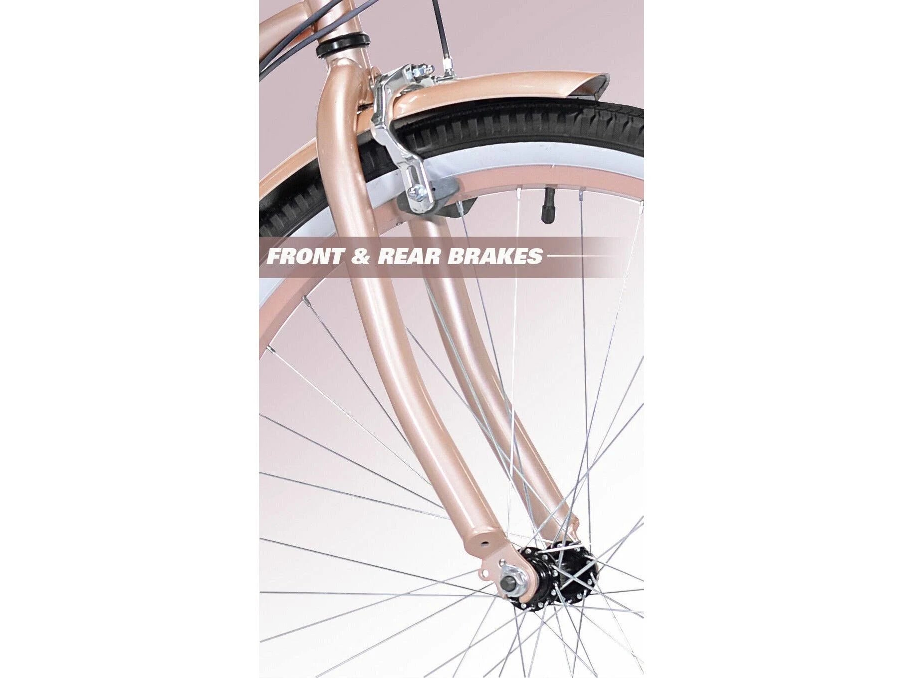Kent 26 in. Bayside Women's Cruiser Bike. Rose Gold - MadeInUSA