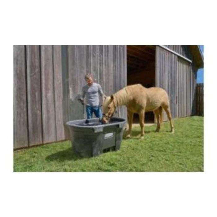 Rubbermaid FG424500BLA Stock Tank. 150 Gal Capacity. Plastic. Black - MadeInUSA