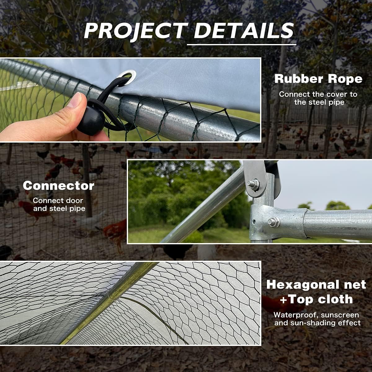 Large Metal Chicken Coop Walk-in Poultry Cage