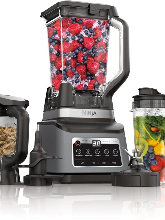 2025 Ninja BN801 Professional Plus Kitchen System  1400 WP  5 Functions for Smoothies  Chopping  Dough & More with Auto IQ  72-oz.* Blender Pitcher  64-oz. Processor Bowl  (2) 24-oz. To-Go Cups  Grey