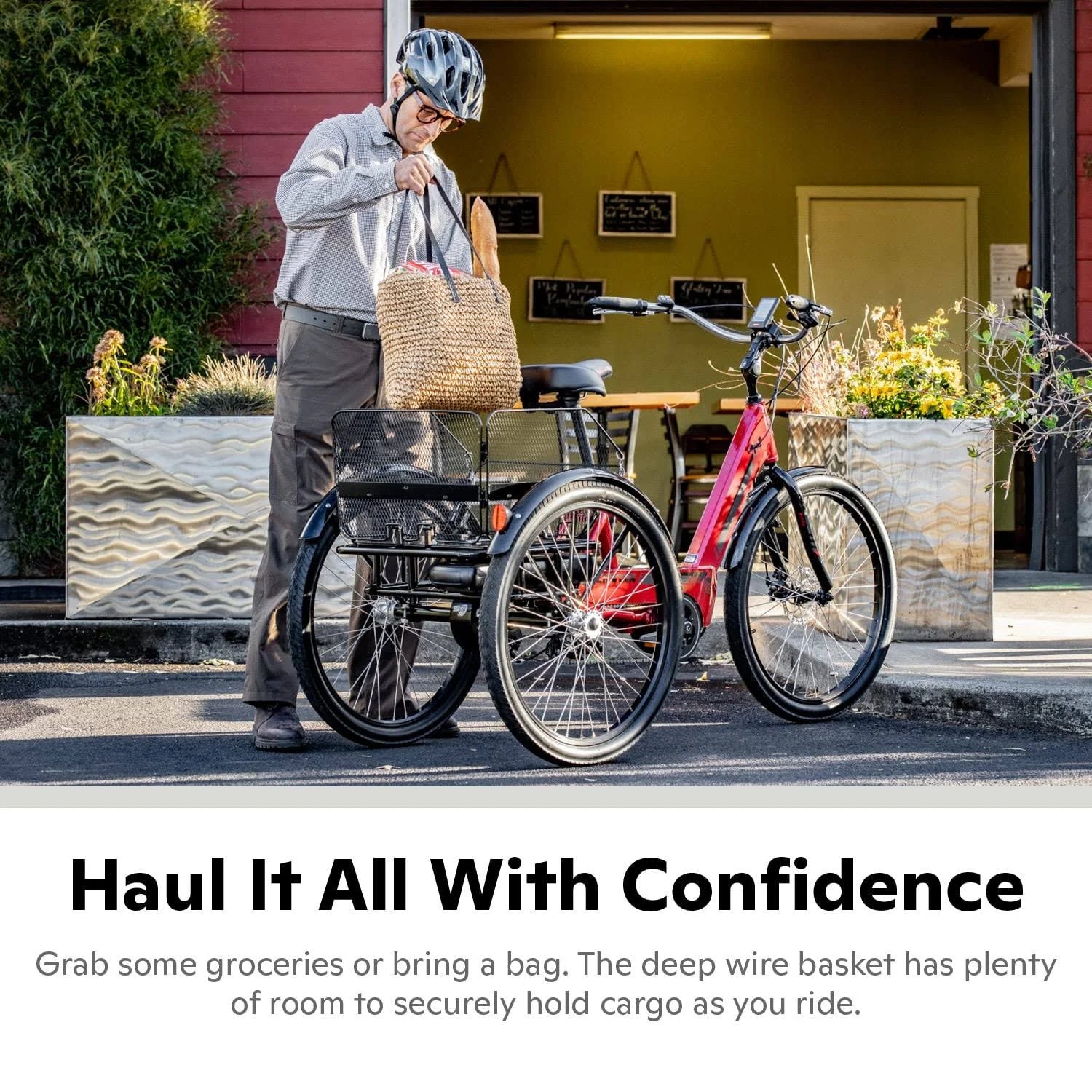 Schwinn Meridian Deluxe Adult Tricycle Bike. Three Wheel Cruiser. 26-inch Wheels. Low Step-Through Aluminum Frame. Adjustable Handlebars. Large - MadeInUSA