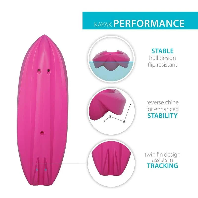 Lifetime Youth Wave Kayak. Pink. 6' - MadeInUSA