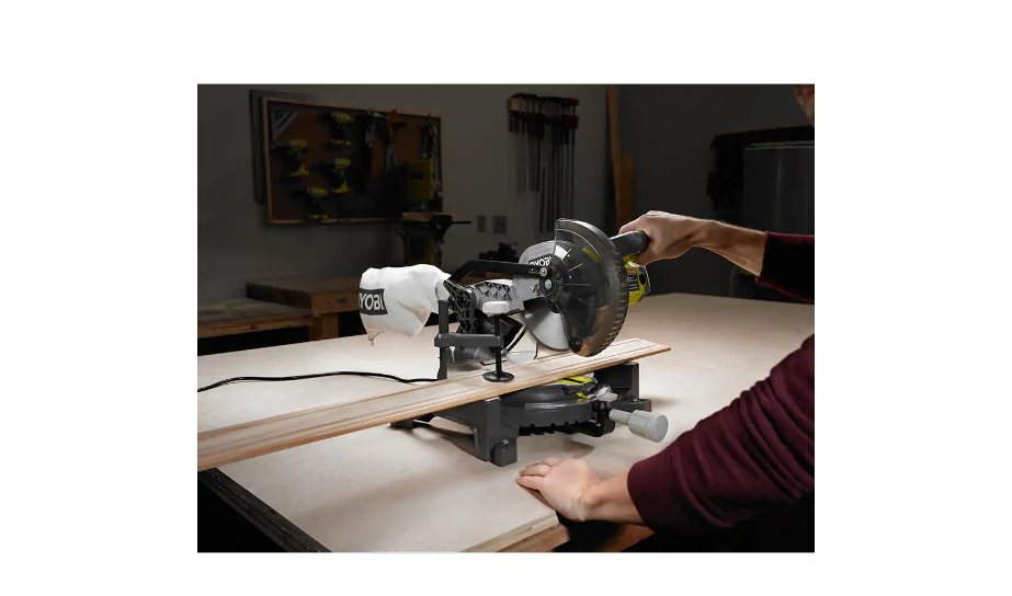 RYOBI Miter Saw TS1144A18MS01G 9 Amp 714 in. Compound Miter Saw with Universal QUICKSTAND - MadeInUSA