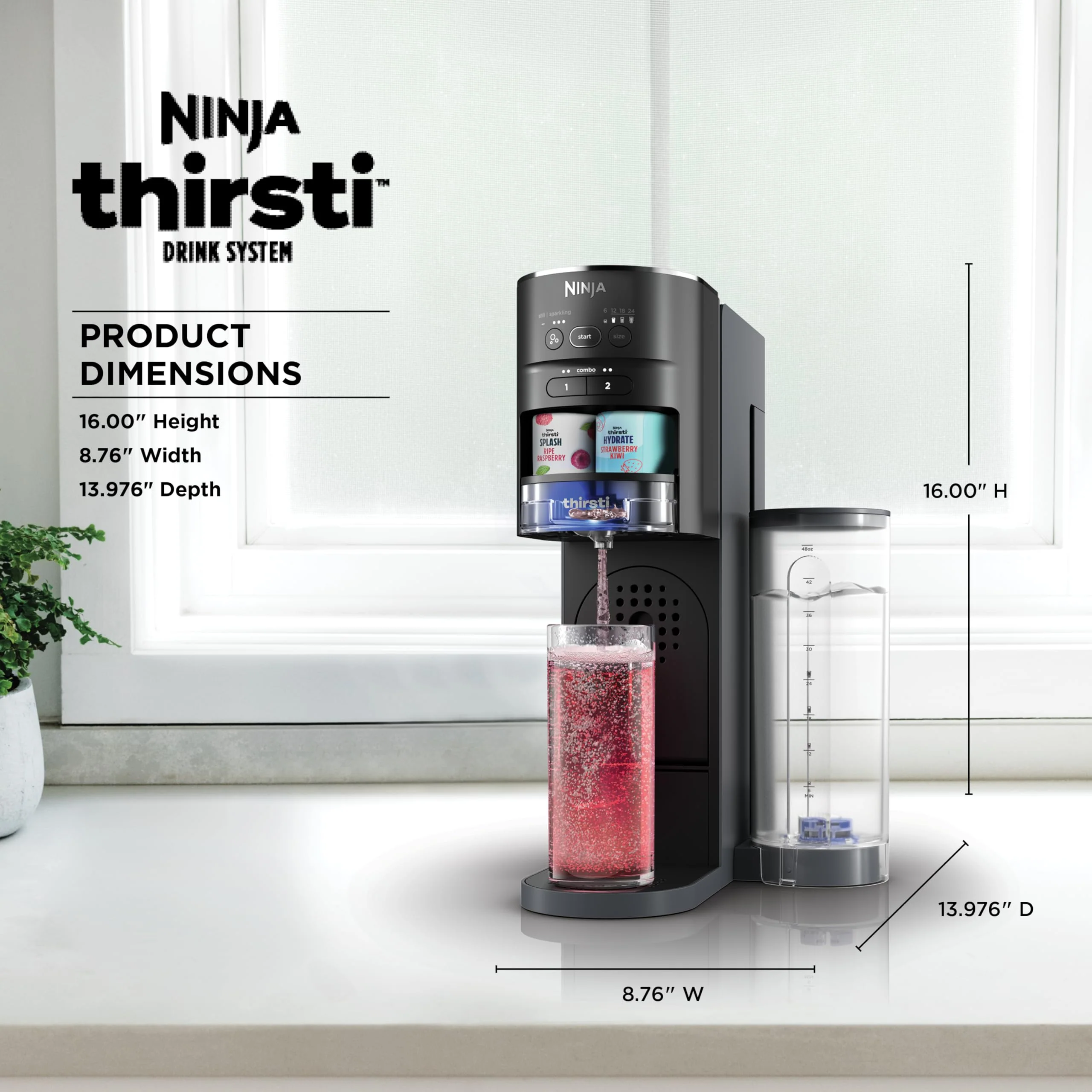 Ninja 60L Thirsti Drink System. Soda Maker. Carbonated Water Machine